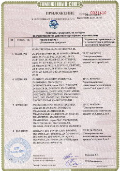 24.03.2019 Ахтубинск - ЗАО Хиквижн. Приложение к сертификату Взрывазащитные видиокамеры. ТР ТС 020/2011